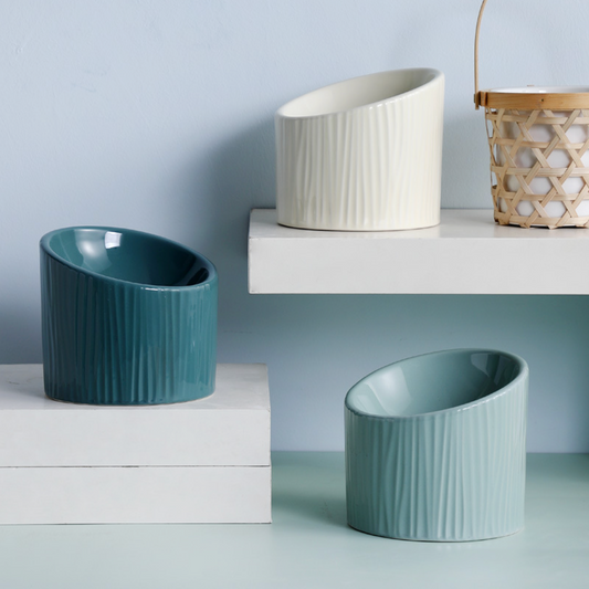 Modern Ceramic Elevated Pet Bowls - MOMOPOPO